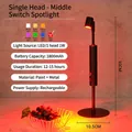 Lampe de table de bar LED noire rechargeable créative avec projecteur rouge pour les pubs - Modèle à Une Tête Lumière Rouge / Interrupteur à bouton-poussoir