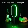 Kreative aufladbare ovale LED-Bartischlampe mit grünem Licht im Außenring-Design - Äußerer Ring Stil (Mit Ladegerät) / Grün