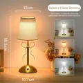 Modern rechargeable table lamp with butterfly bow detail in gold finish - Style D - Linen Butterfly Lamp / 3-Color Dimming-USB Rechargeable