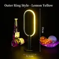 Elegante ovale LED-Akku-Barleuchte in Zitronengelb für Cafés und Clubs - Äußerer Ring Stil (Mit Ladegerät) / Zitronengelb