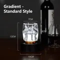 Rechargeable LED crystal table lamp for bar atmosphere with gradient lighting effect - Standard RGB Gradient (With Charger) / Push Button Switch
