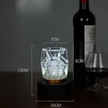 Modern white LED crystal bar lamp with crushed diamond texture and black base - Diamond Pattern Style / Push Button Switch / White