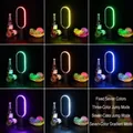 Moderne wiederaufladbare ovale LED-Bar-Tischlampe mit 7 Farben und Gradient-Modi - Äußerer Ring Stil (Mit Ladegerät) / RGB Mehrfarbig