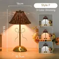 Elegant luxury butterfly table lamp with rattan shade and 3-color dimmable light - Style F - Woven Butterfly Lamp / 3-Color Dimming-USB Rechargeable