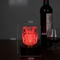 Red LED rechargeable bar lamp featuring a diamond crush crystal texture for ambiance - Diamond Pattern Style / Push Button Switch / Red