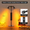 Cordless double-head rechargeable LED bar table lamp with warm light in black - Basic A Style Double Head / Touch Switch / Yellow