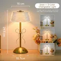 Luxurious USB rechargeable desk lamp with butterfly bow design and 3-color dimming - Style I - Diamond Pattern Butterfly Lamp / 3-Color Dimming-USB Rechargeable