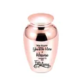 Rose gold pet memorial urn with engraved sentimental quote on white background - Rose Gold