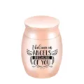 Gedenkurne in Roségold für Asche mit I believe in angels Aufschrift - Roségold