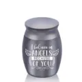 Grey stainless steel cremation urn for pet human ashes with I believe in angels quote - Black