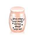 Pet memorial cremation urn in rose gold with wings and hearts engraved waterproof - 40*30mm / Rose Gold
