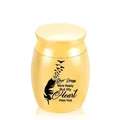 Golden stainless steel memorial cremation urn for pet or human ashes with heart poem. - Gold