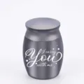 Mini dark grey stainless steel pet keepsake urn for dog cat ashes cremation memorial - Black