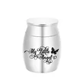 Small silver cremation urn for pets and loved ones with My Little Angel engraving - Silver