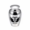 Urne funéraire en argent pour cendres humaines avec ailes d'ange et motif cœur - Argent