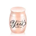 Mini rose gold stainless steel pet cremation urn with 'I carry You with me' engraving - Rose Gold