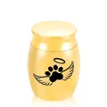 Golden pet keepsake urn with angel wings paw print for ashes - Gold
