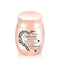 Piccola urna cineraria oro rosa con cuore di farfalle e testo - Oro rosa