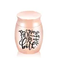 Mini urna funeraria de color oro rosa para cenizas de mascotas con mensaje especial. - Rosa oro