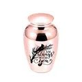 Small rose gold memorial keepsake urn with 'I am always with you' text - Rose Gold