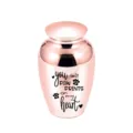 Mini urne funéraire pour animaux or rose avec empreintes de pattes, taille 45x70 mm - Or rose