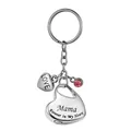Llavero urna corazón plateado con grabado Mama Forever y gema rosa - MAMA