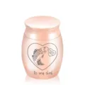 Kleine Urne aus roségoldenem Edelstahl für Papa mit eingraviertem Fischmotiv und Herz - Nur Anhänger (Ohne Kette) / Roségold