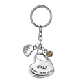 Llavero de urna conmemorativa de corazón en acero inoxidable con grabado Dad y piedra - PAPÁ