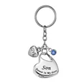 Llavero de urna de cremación corazón acero inoxidable recuerdo hijo con cristal azul - Colgante Conmemorativo de Hijo