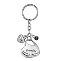 Llavero de urna de corazón de acero con grabado de Grandma y cristal púrpura - Abuela