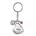 Llavero de urna de cremación de acero inoxidable en forma de corazón para cenizas de esposa - Esposa
