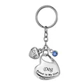 Llavero de urna funeraria para perro de acero inoxidable corazón con piedra azul - Perro