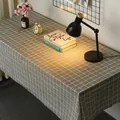 Large gray checkered waterproof PVC tablecloth for dining tables, measures 137x180cm - 137*90cm / Gray Grid (Thickened)