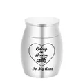 Small stainless steel memorial urn with motorcycle heart and 'To My Aunt' engraving - To Aunt / Silver