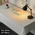 White grid PVC tablecloth thin style 137x180cm for desk and dining - White Grid (Standard)