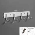 Edelstahl-Wandgarderobe mit 4 Haken für Küche und Bad - Edelstahl Hakenleiste (4866) / 4 Haken (20cm) / Silber