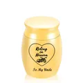 Gold stainless steel memorial urn with Riding in Heaven and To My Uncle engraving - To Uncle / Gold