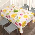 Waterproof oil-proof PVC tablecloth with vibrant citrus fruit slice pattern - Lemon Pattern (Thickened)