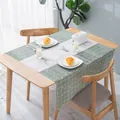 Green checkered waterproof PVC tablecloth with decorative deer pattern for dining table - Elk Pattern (Thickened)