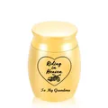 Gold stainless steel mini cremation urn with 'To My Grandma' memorial engraving - To Grandma / Gold