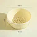 Medium cream white drain basket colander, 15.8cm diameter, plastic kitchen wash basin - M / Cream White