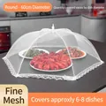 Grande cloche alimentaire pliable 60cm en maille blanche pour protéger les plats - Diamètre 60cm Rond
