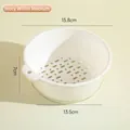 Ivory white medium size double-layer drain basket for kitchen, 15.8cm top diameter - M / Ivory