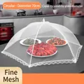 Grande cloche alimentaire pliable en maille blanche de 70 cm pour protéger la table - Diamètre 70cm Rond