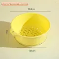Double-layer creamy yellow medium drain basket for kitchen vegetable and fruit washing - M / Creamy Yellow