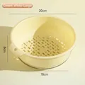 Large cream white kitchen colander and strainer bowl set, 20cm diameter size basket - L / Cream White