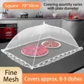 Large white foldable mesh food cover tent 70x50cm for dining table food protection - 70x50cm Rectangular