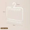 White multi-clip drying rack for baby socks and clothes, 18 clips single layer model - Single Layer 18 Clips / Cream White