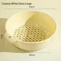 Extra large creamy white kitchen drainage basket for fruit and vegetable washing - Extra Large / Cream White