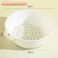Extra large ivory white double-layer kitchen draining basket with dimensions - Extra Large / Ivory